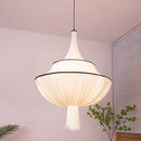 GobekUsa French Minimalist Silk Pendant Lamp for Living Room Kitchen Farmhouse