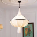GobekUsa French Minimalist Silk Pendant Lamp for Living Room Kitchen Farmhouse