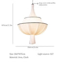 GobekUsa French Minimalist Silk Pendant Lamp for Living Room Kitchen Farmhouse