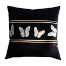 GobekUsa French Night Velvet Throw Pillow Case with Embroidered Butterflies