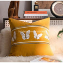 GobekUsa French Night Velvet Throw Pillow Case with Embroidered Butterflies
