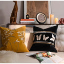 GobekUsa French Night Velvet Throw Pillow Case with Embroidered Butterflies