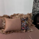 GobekUsa French Organza Lace Ruffles Bedding Set, Egyptian Cotton Duvet, Sheets & Pillowcases