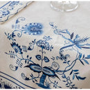 GobekUsa Blue Onion Print Tablecloth Overlay: Luxe French Pastoral Banquet Dining Decoration