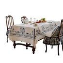 GobekUsa Blue Onion Print Tablecloth Overlay: Luxe French Pastoral Banquet Dining Decoration