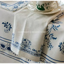 GobekUsa Blue Onion Print Tablecloth Overlay: Luxe French Pastoral Banquet Dining Decoration