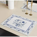 GobekUsa Blue Onion Print Tablecloth Overlay: Luxe French Pastoral Banquet Dining Decoration