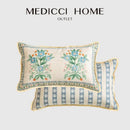 GobekUsa French Pastoral Flowers Lumbar Pillow Cover 30x50cm Luxe Fabric Texture Case