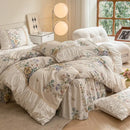 GobekUsa French Pastoral Princess Lace Bedding Set with Ruffles, 100% Cotton, Queen King