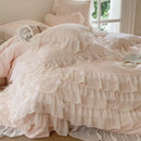 GobekUsa French Princess Bedding Set with Ruffles and Lace