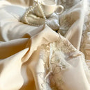 GobekUsa French Princess Cotton Bedding Set with Flower Embroidery and Ruffle Edge