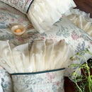 GobekUsa French Princess Lace Ruffles Bedding Set with Soft Silky Touch
