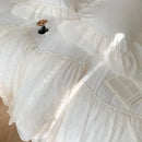 GobekUsa French Princess Wedding Bedding Set, Cozy Queen King Size Duvet Cover, Bed Sheet