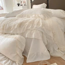 GobekUsa French Princess Wedding Bedding Set, Cozy Queen King Size Duvet Cover, Bed Sheet