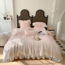 GobekUsa French Princess Wedding Bedding Set, Cozy Queen King Size Duvet Cover, Bed Sheet