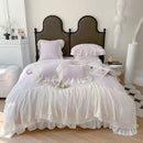 GobekUsa French Princess Wedding Bedding Set, Cozy Queen King Size Duvet Cover, Bed Sheet