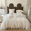 GobekUsa French Princess Wedding Bedding Set, Cozy Queen King Size Duvet Cover, Bed Sheet