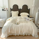 GobekUsa French Princess Wedding Bedding Set, Cozy Queen King Size Duvet Cover, Bed Sheet