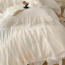 GobekUsa French Princess Wedding Bedding Set, Cozy Queen King Size Duvet Cover, Bed Sheet