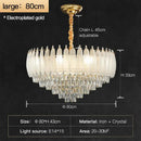GobekUsa Crystal Feather Chandelier: Luxury French Retro LED Lamp for Living and Dining Room