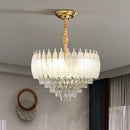 GobekUsa Crystal Feather Chandelier: Luxury French Retro LED Lamp for Living and Dining Room