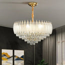 GobekUsa Crystal Feather Chandelier: Luxury French Retro LED Lamp for Living and Dining Room