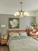GobekUsa French Retro LED Flower Chandelier for Bedroom, Restaurant, Living Room