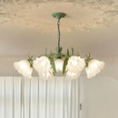 GobekUsa French Retro LED Flower Chandelier for Bedroom, Restaurant, Living Room