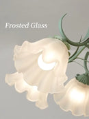 GobekUsa French Retro LED Flower Chandelier for Bedroom, Restaurant, Living Room