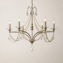 GobekUsa French Retro Pearl Crystal Chandelier for Home Dining Room Villa Luxury Decor