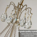 GobekUsa French Retro Pearl Crystal Chandelier for Home Dining Room Villa Luxury Decor