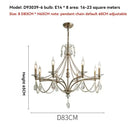 GobekUsa French Retro Pearl Crystal Chandelier for Home Dining Room Villa Luxury Decor