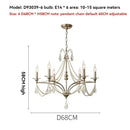 GobekUsa French Retro Pearl Crystal Chandelier for Home Dining Room Villa Luxury Decor