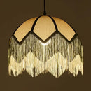 GobekUsa French Retro Style Bedroom Chandelier | Woven Fabric Pendant Lamp