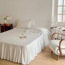GobekUsa French Rose Flowers Lace Wedding Bedding Set with Ruffles