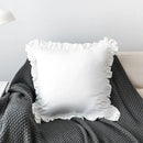 French ruffle pillow case white cotton bedroom decor by Decorbites