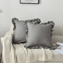 French ruffle pillow case white cotton bedroom decor by Decorbites