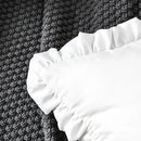 French ruffle pillow case white cotton bedroom decor by Decorbites