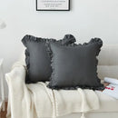French ruffle pillow case white cotton bedroom decor by Decorbites