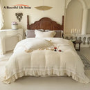 GobekUsa French Ruffles Cotton Bedding Set - Double Layer Crepe Comfort Collection