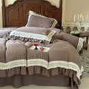 GobekUsa French Ruffles Cotton Bedding Set - Double Layer Crepe Comfort Collection
