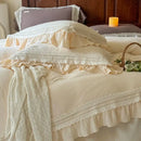 GobekUsa French Ruffles Cotton Bedding Set - Double Layer Crepe Comfort Collection