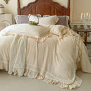GobekUsa French Ruffles Cotton Bedding Set - Double Layer Crepe Comfort Collection