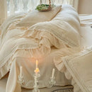 GobekUsa French Ruffles Cotton Bedding Set - Double Layer Crepe Comfort Collection