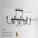 GobekUsa French Style Black Pendant Light Luxury Led Chandelier Room Decor