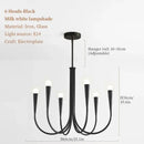 GobekUsa French Style Black Pendant Light Luxury Led Chandelier Room Decor