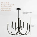 GobekUsa French Style Black Pendant Light Luxury Led Chandelier Room Decor