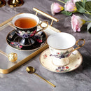 GobekUsa Bone China Teaware Set - Black Tea Cup, Saucer, Coffee, Phnom Penh French Style