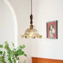 GobekUsa Clear Glass LED Hanging Lamp French Style Pendant Light for Home Decor