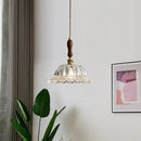 GobekUsa Clear Glass LED Hanging Lamp French Style Pendant Light for Home Decor